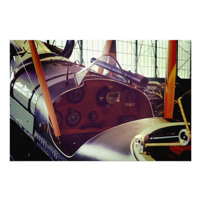 Impression Photo Cockpit d'avion biplan vintage (Devant)