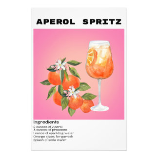 Impression Photo Cocktail Aperol Spritz Recette Flower Market Art
