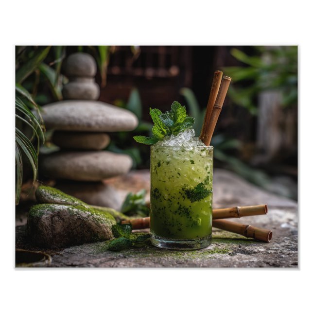 Impression Photo Cocktail Vert Hérbal Évasion du Jardin Zen (Devant)