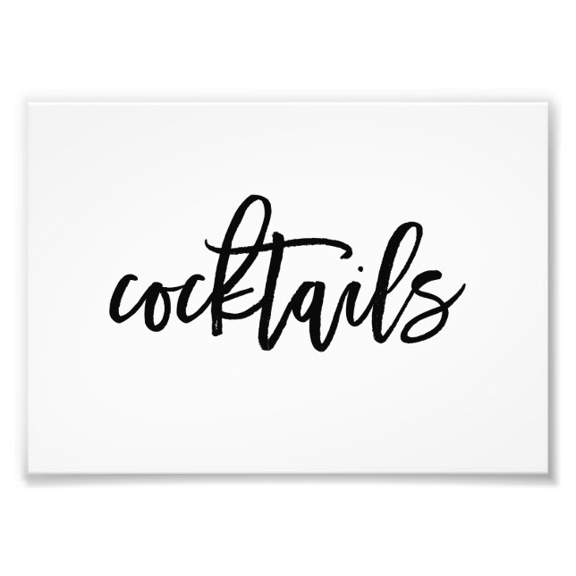 Impression Photo Cocktails Signer Choisissez Votre Taille - Brossé (Devant)