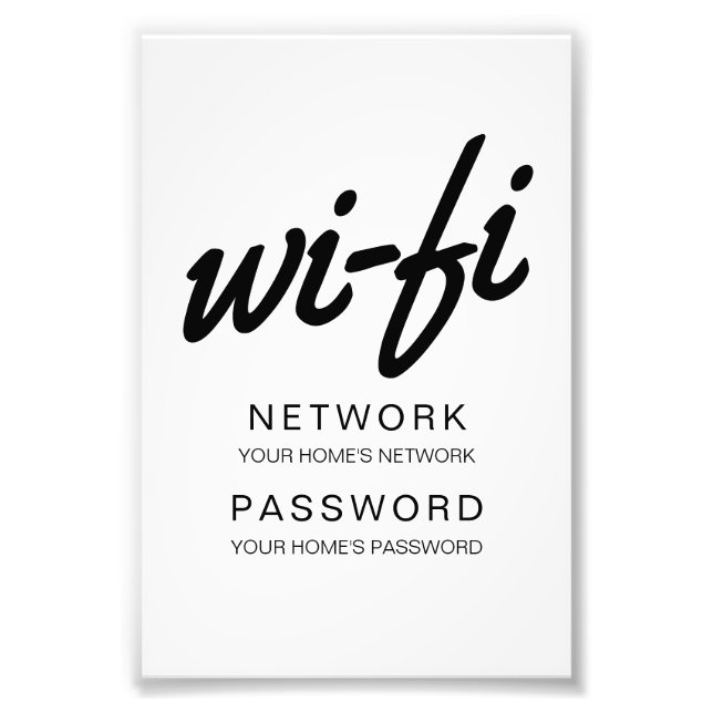 Impression Photo Code de passe Wifi pour l'impression et l'affichag (Devant)