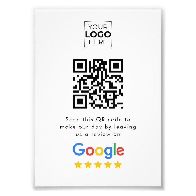 Impression Photo Code QR de révision commerciale Google Review  (Devant)