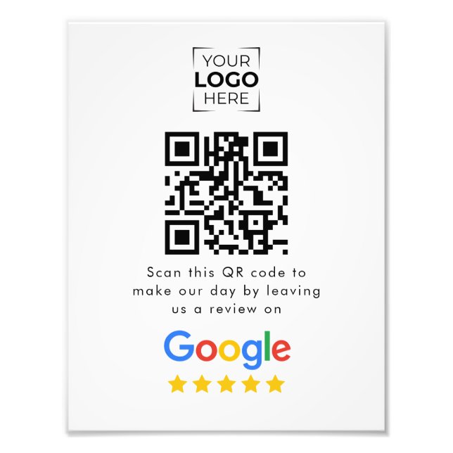Impression Photo Code QR de révision Google Avis sur l'entreprise  (Devant)