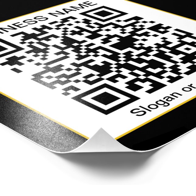 Impression Photo Code QR scannable modifiable + Nom de votre entrep (Coin)