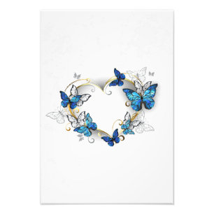 Impression Photo Coeur bijoux avec papillons Morpho