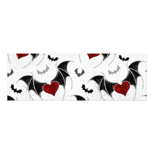 Impression Photo Coeur d'Halloween avec ailes de chauve-souris noir