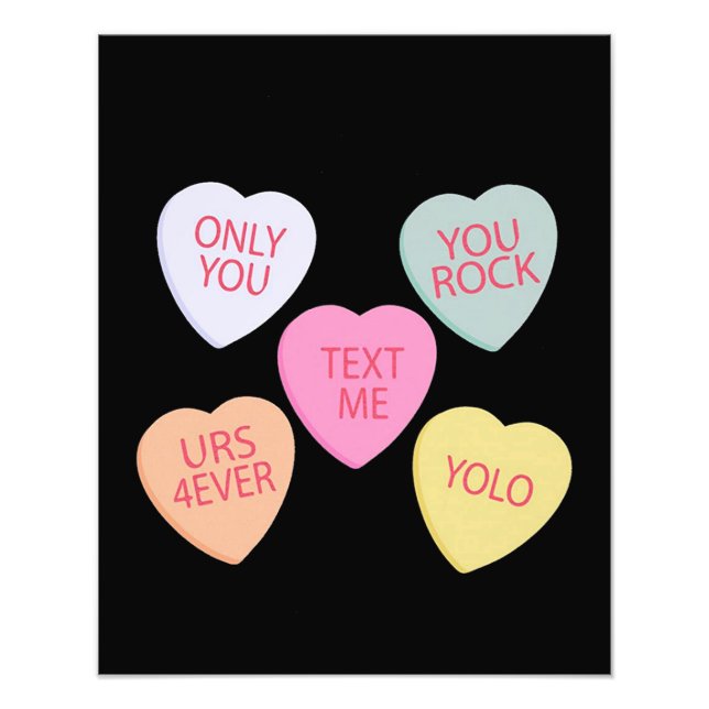 Impression Photo Coeurs de conversation de la Saint-Valentin (Devant)