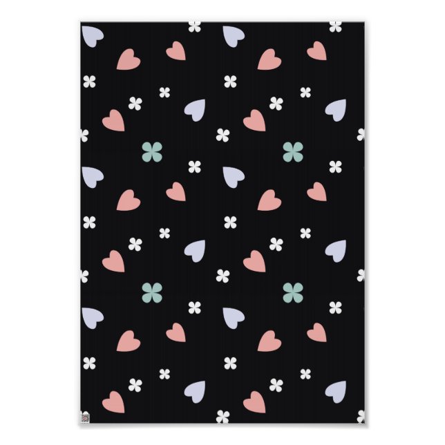 Impression Photo Cœurs de trèfle mignons motif amour chanceux (Devant)