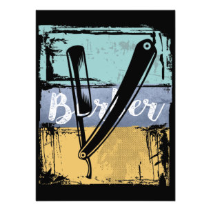 Impression Photo Coiffeur de coiffure - Razor Vintage rétro