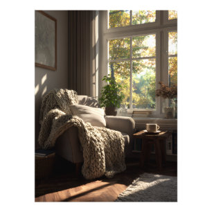 Impression Photo Coin Automnal avec Fauteuil Beige