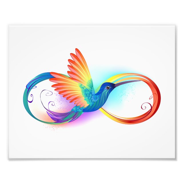 Impression Photo Colibri arc-en-ciel avec symbole Infinity (Devant)