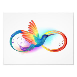 Impression Photo Colibri arc-en-ciel avec symbole Infinity