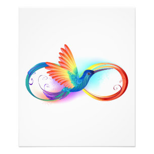 Impression Photo Colibri arc-en-ciel avec symbole Infinity