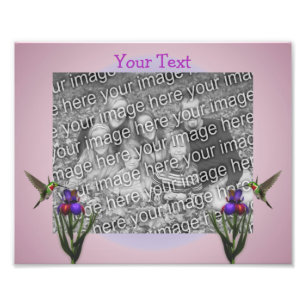 Impression Photo Colibri Et Iris Fleur Animal Frame Modèle