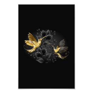 Impression Photo Colibri noir et or