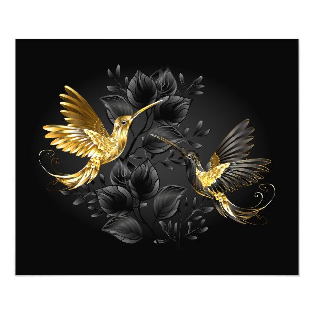 Impression Photo Colibri noir et or (Devant)