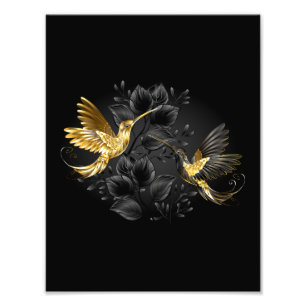 Impression Photo Colibri noir et or