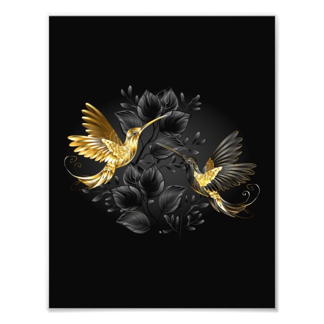 Impression Photo Colibri noir et or (Devant)