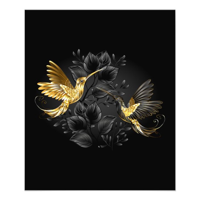 Impression Photo Colibri noir et or (Devant)