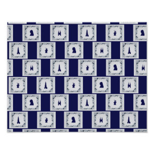 Impression Photo Collage carreaux bleus Delft