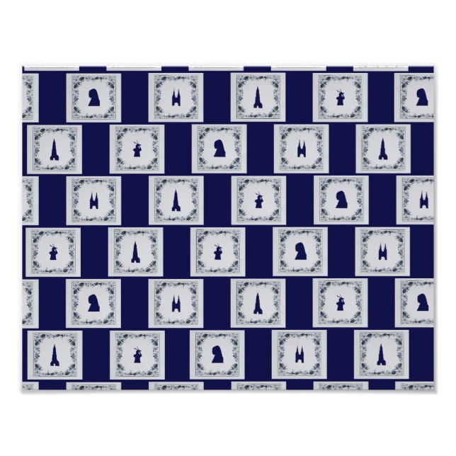 Impression Photo Collage carreaux bleus Delft (Devant)