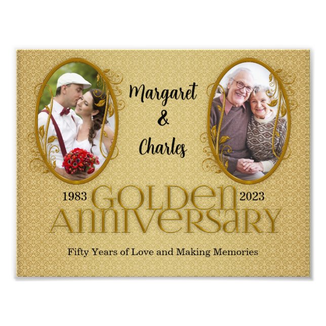 Impression Photo Collage de caddie du 50e anniversaire 8-1/2x11 (Devant)