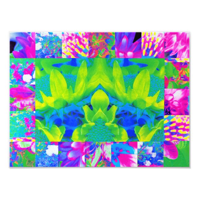 Impression Photo Collage de jardin de tournesols en patchwork abstr (Devant)