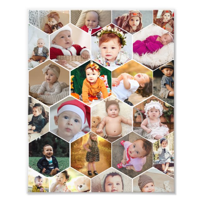 Impression Photo Collage de photos en hexagone (Devant)