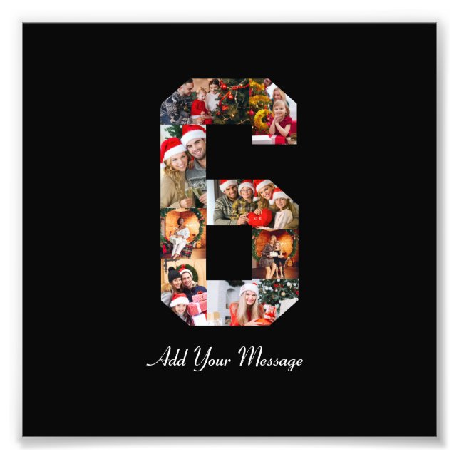 Impression Photo Collage de photos numéro 6 en noir et blanc (Devant)