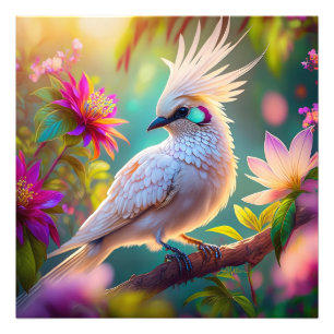 Impression Photo Colombe fantaisiste à plumage juvénile crêté