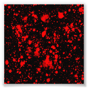 Impression Photo Coloré Black Red Paint Splatter Artistique Splash