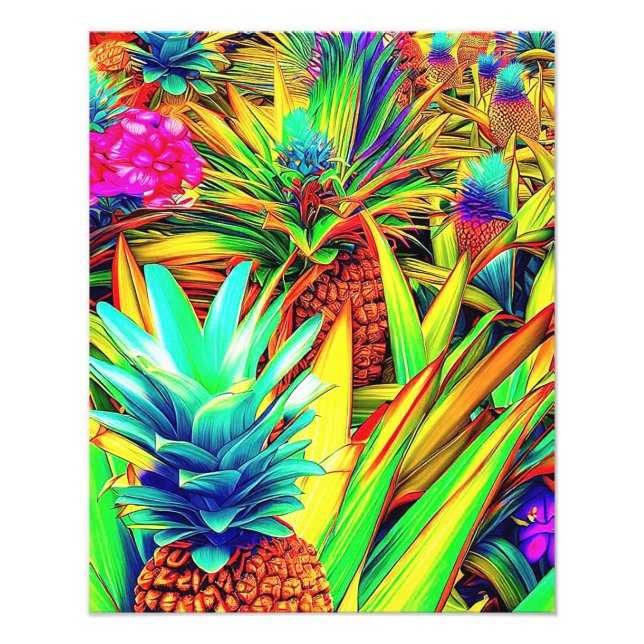 IMPRESSION PHOTO COLORFUL PINEAPPLE  PATTERNS  (Devant)