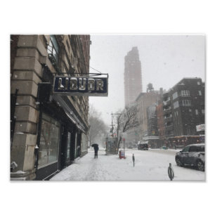 Impression Photo Columbus Avenue Liqueur Store NYC Snowstorm Winter