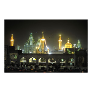 Impression Photo Complexe du sanctuaire de l'Imam Reza la nuit, Mac