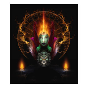 Impression Photo Composition De L'Art Fractal Riddian Queen Of Fire