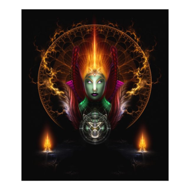 Impression Photo Composition De L'Art Fractal Riddian Queen Of Fire (Devant)