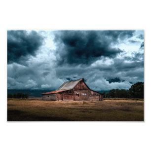Impression Photo Comté rural Cabin During Storm