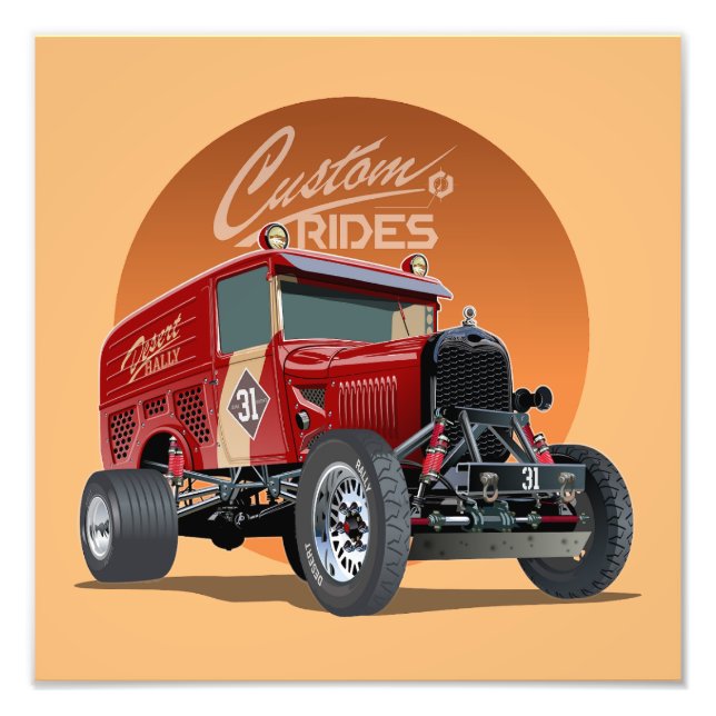 Impression Photo Concept de voiture de course rétro customisé (Devant)