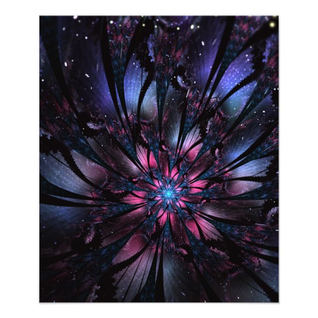 Impression Photo Conception Abstraite des fleurs fractales. (Devant)