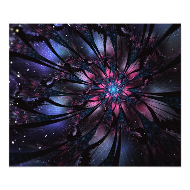 Impression Photo Conception Abstraite des fleurs fractales. (Devant)
