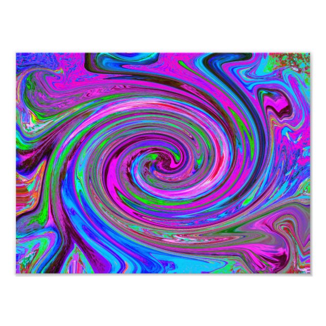 Impression Photo Conception Abstraite Rétro Tourbillon Magenta Colo (Devant)
