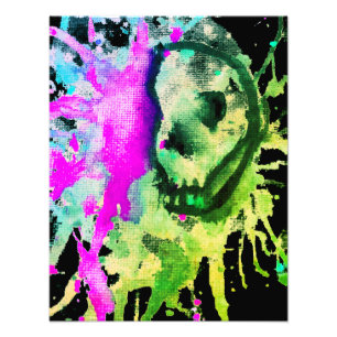 Impression Photo Conception artistique Halloween aquarelle crâne go