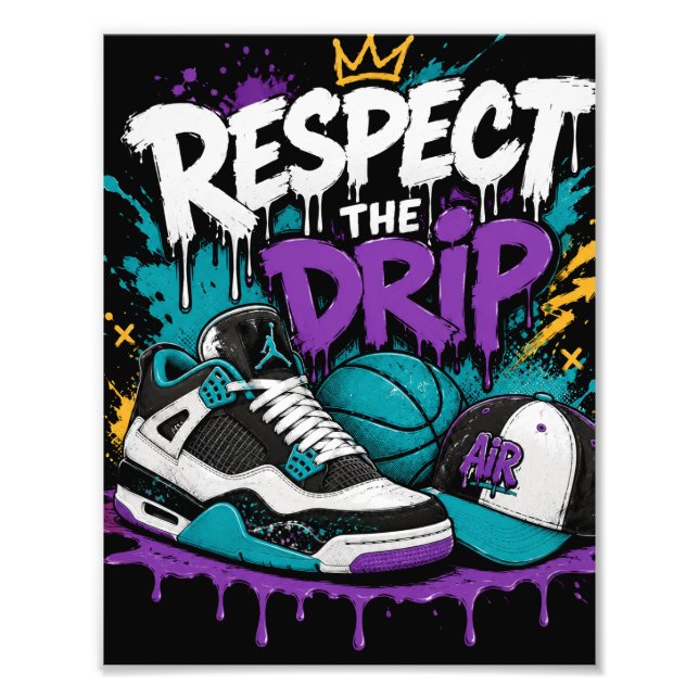 Impression Photo Conception de basketball Respect The Drip (Devant)