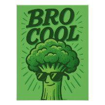 Conception de brocoli vert cool drôle de frère