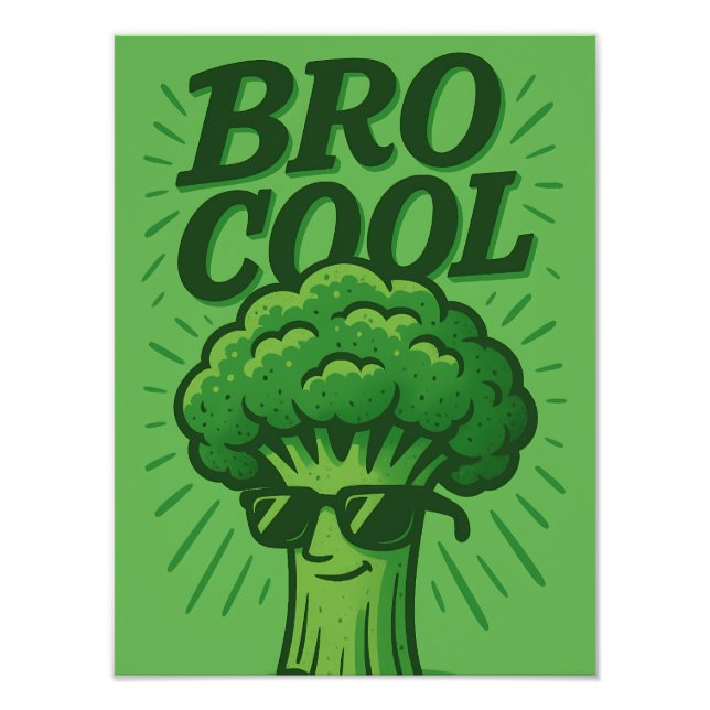 Impression Photo Conception de brocoli vert cool drôle de frère (Devant)