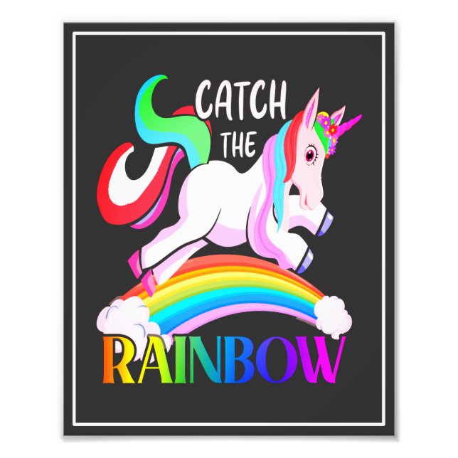 Impression Photo Conception de licorne arc-en-ciel Catch (Devant)