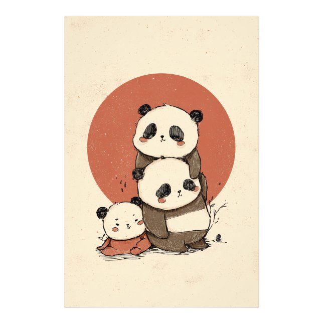 Impression Photo Conception de pandas mignons (Devant)