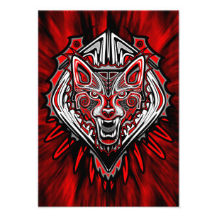 Impression Photo Conception de totem tribal Haida Loup