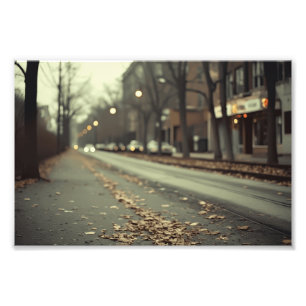 Impression Photo Conception routière du centre-ville d'automne