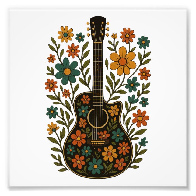 Impression Photo Conceptions Guitare & Fleurs (Devant)